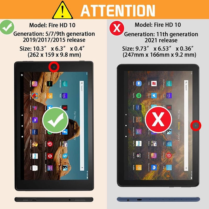 Vori Case for All-New Amazon Fire HD 10 Tablet (7th Generation, 2017 Release) - Premium PU Leather Slim Fit Smart Stand Cover with Auto Wake/Sleep for Fire HD 10.1" Tablet, American flag - Image 2