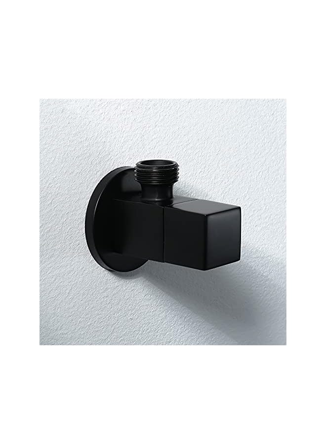 The Bros Angle Stop Valve Brass G1/2" Shut Off Valve Square Water Control Valve Faucet Valve For Bathroom Toilet Bidet Shower Triangle Valve,Black - Image 2