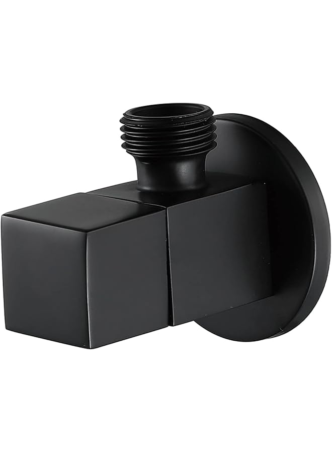 The Bros Angle Stop Valve Brass G1/2" Shut Off Valve Square Water Control Valve Faucet Valve For Bathroom Toilet Bidet Shower Triangle Valve,Black - Image 1