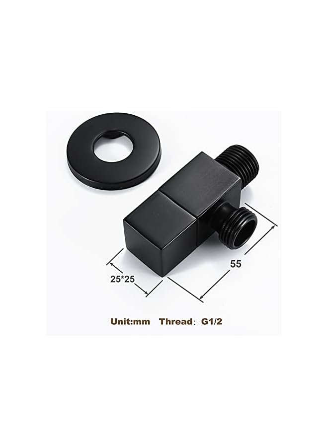 The Bros Angle Stop Valve Brass G1/2" Shut Off Valve Square Water Control Valve Faucet Valve For Bathroom Toilet Bidet Shower Triangle Valve,Black - Image 4