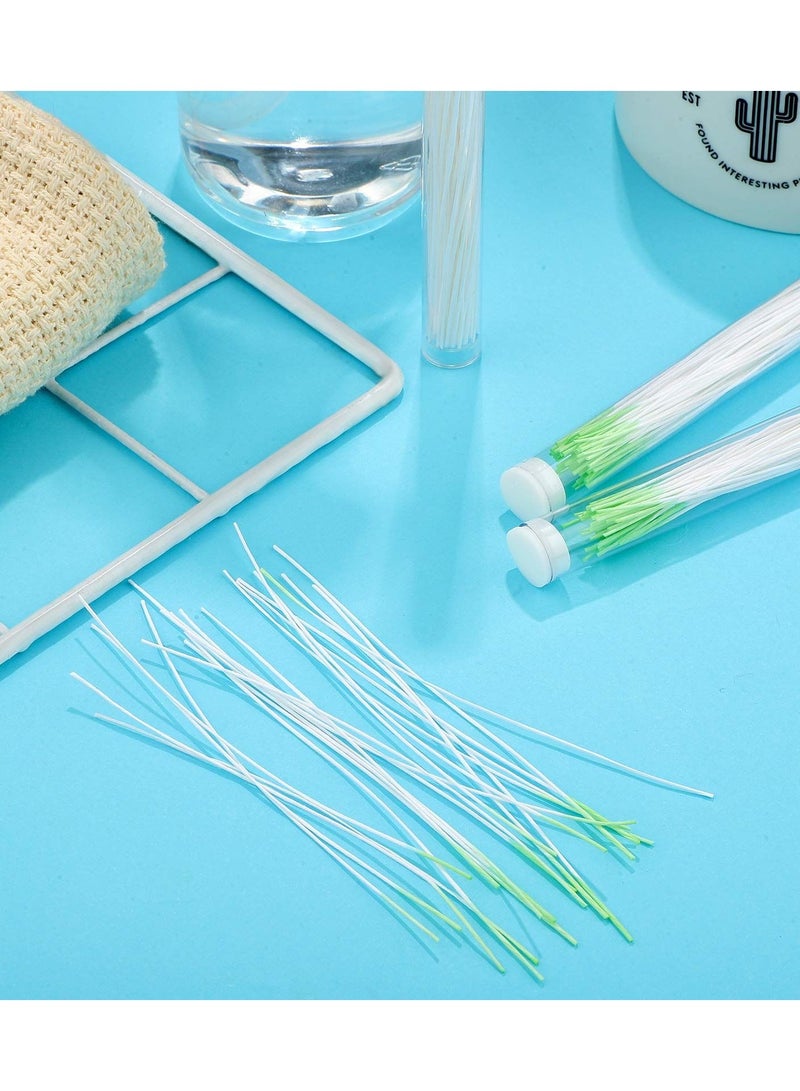Y&D 180 Pieces Earrings Hole Cleaner, Rose Fragrance Odor Removal Ear Care Kit, Piercing Floss Disposable Aftercare Cleaning Line, Tool (Green) - Image 4