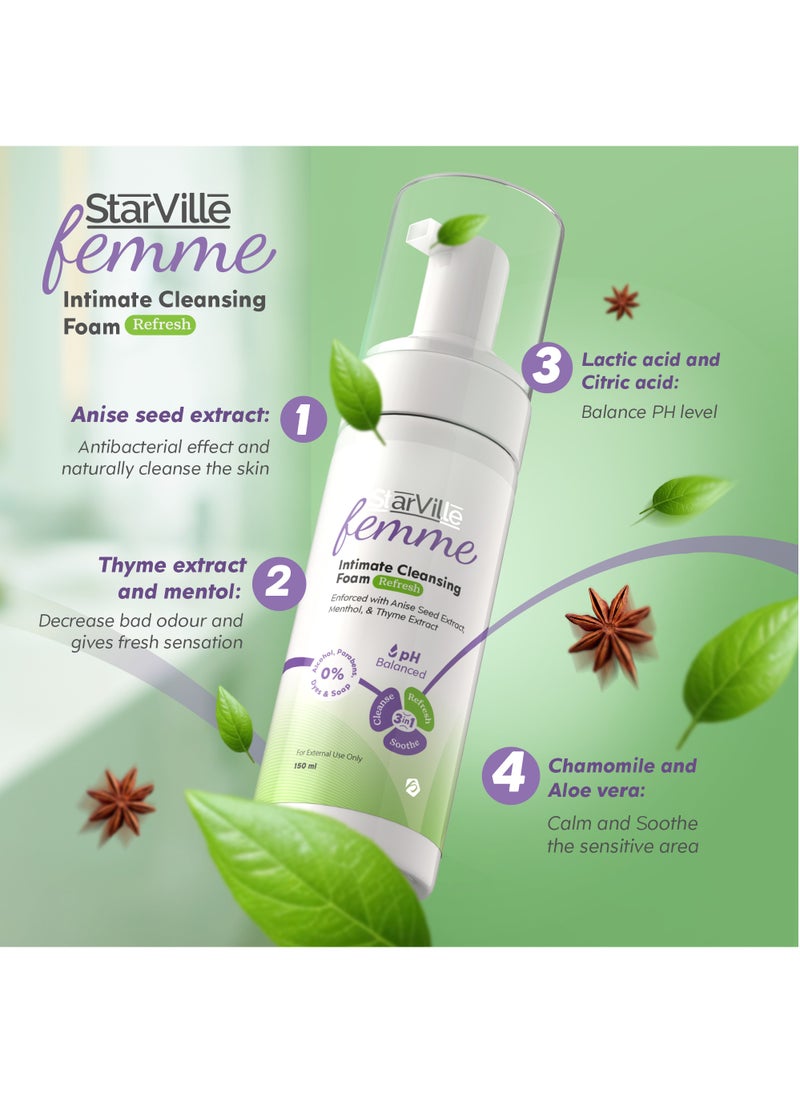 starville - StarVille Femme Intimate Cleansing Foam Refresh 150 ml - Image 1