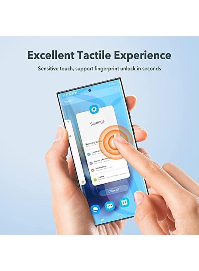 erorex 2 Pack Screen Protector For Samsung Galaxy S22 Ultra 6.8 Inch Support Fingerprint Unlock Full Cover Hydrogel Aqua Screen Protector Curved For Samsung Galaxy S22 Ultra 6.8 Inch  - Image 2
