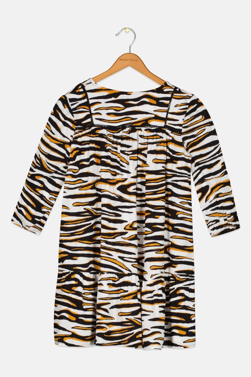 Pepe Jeans فستان بنات أطفال بطبعة حيوانات، متعدد الألوان - Image 2