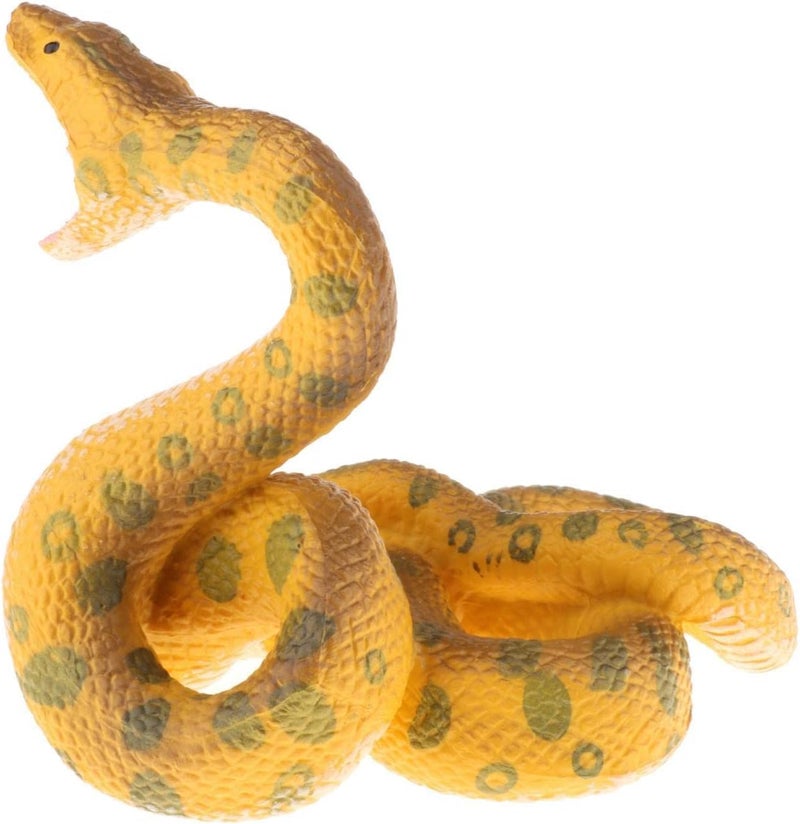 كلاراكو مجسمات حيوانات الغابة من مجموعة Wild Life Ske، مستلزمات حفلات، ديكور مكتبي، ألعاب للأطفال الأولاد، ثعبان ذهبي - Image 3