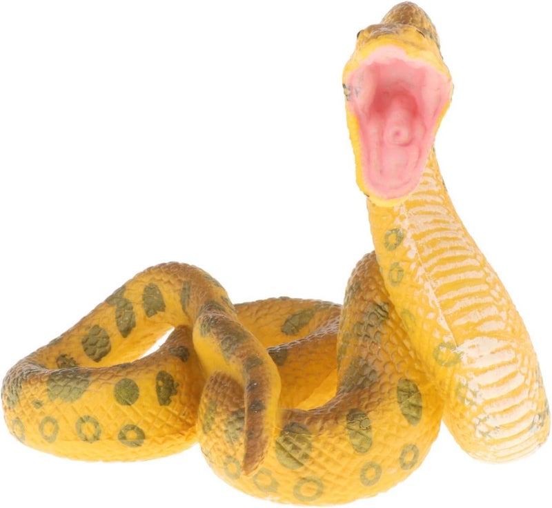كلاراكو مجسمات حيوانات الغابة من مجموعة Wild Life Ske، مستلزمات حفلات، ديكور مكتبي، ألعاب للأطفال الأولاد، ثعبان ذهبي - Image 4