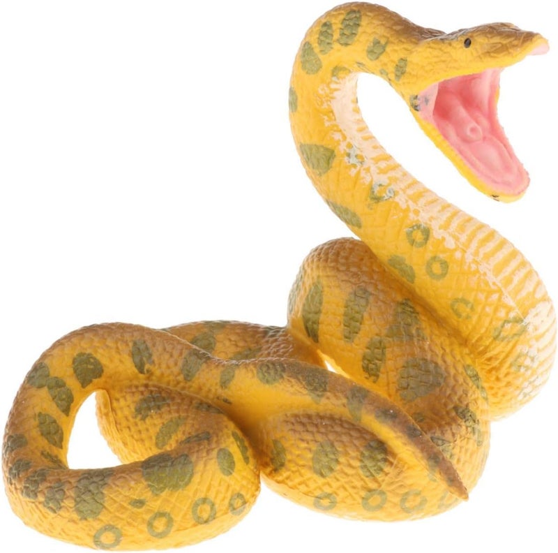 كلاراكو مجسمات حيوانات الغابة من مجموعة Wild Life Ske، مستلزمات حفلات، ديكور مكتبي، ألعاب للأطفال الأولاد، ثعبان ذهبي - Image 1