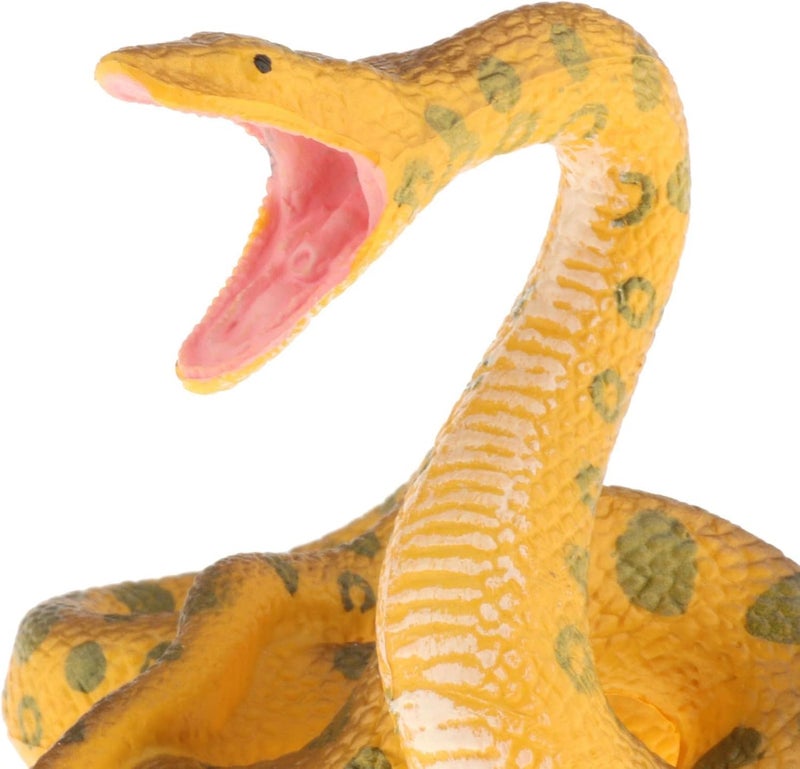 كلاراكو مجسمات حيوانات الغابة من مجموعة Wild Life Ske، مستلزمات حفلات، ديكور مكتبي، ألعاب للأطفال الأولاد، ثعبان ذهبي - Image 5