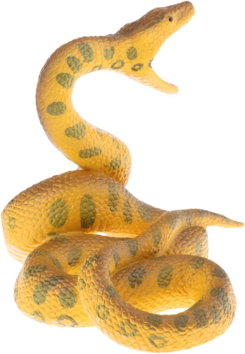 كلاراكو مجسمات حيوانات الغابة من مجموعة Wild Life Ske، مستلزمات حفلات، ديكور مكتبي، ألعاب للأطفال الأولاد، ثعبان ذهبي - Image 2