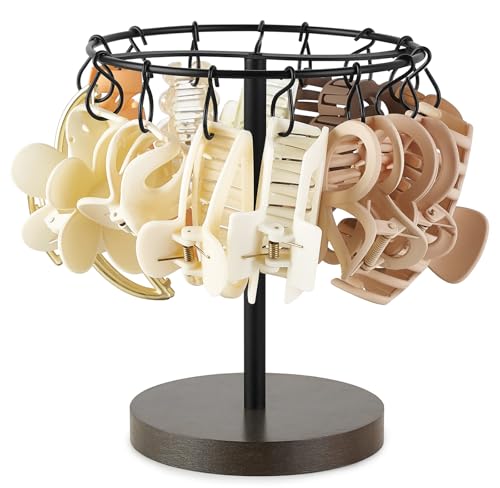 Dahey Metal Claw Clip Organizer Holder Stand Storage Display Hair Accessories Bedroom Bathroom College Dorm Room Decor for Women and Girls Brown - Image 1