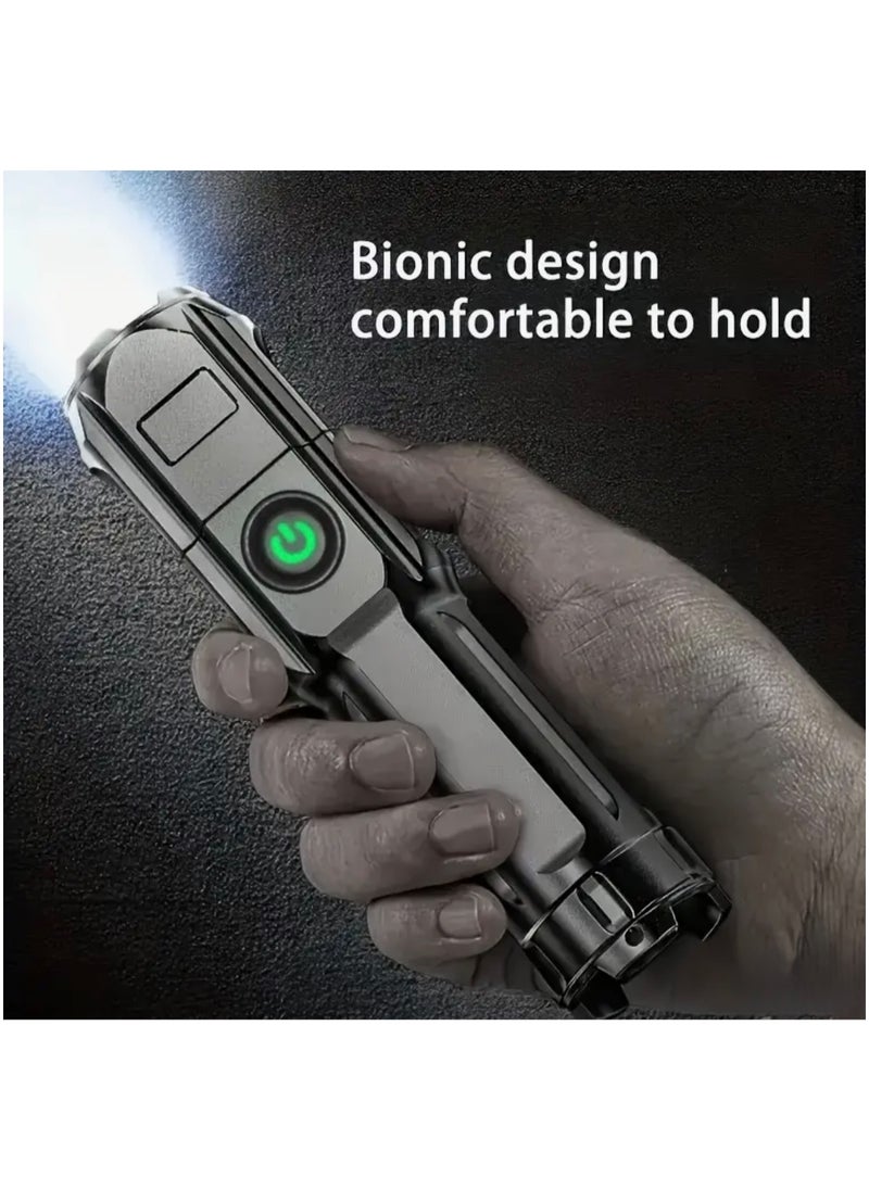 CleanWave - The Pure Effect Tactical Zoomable Flashlight – Rechargeable, Ultra-Bright & Portable | Perfect for Home, Camping & Outdoor Use, with Textured Grip  - Image 3