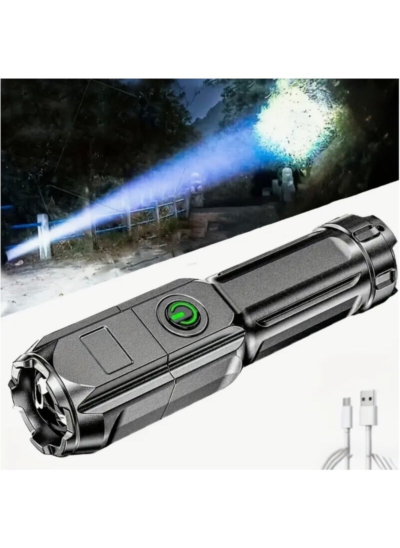 CleanWave - The Pure Effect Tactical Zoomable Flashlight – Rechargeable, Ultra-Bright & Portable | Perfect for Home, Camping & Outdoor Use, with Textured Grip  - Image 1