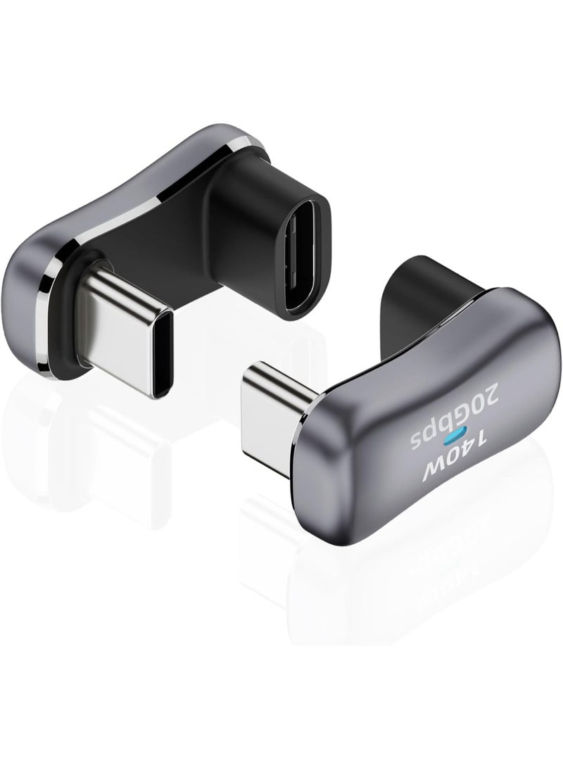 180° USB C Adapter, 180 Degree Angle USB-C Male to USB-C Female 20Gbps PD 140W Adapter for Steam Deck,Switch,Laptop,Tablet,Phone and More Type C Devices