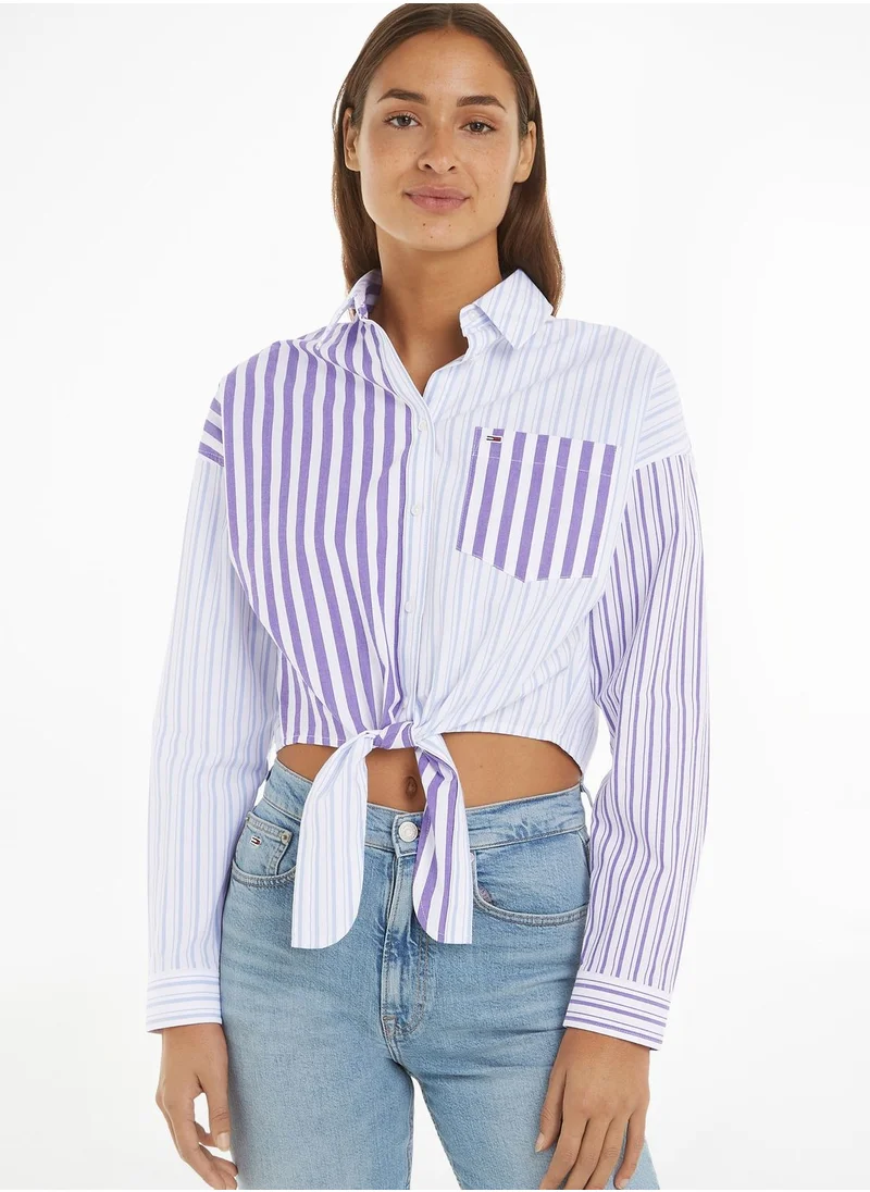 TOMMY JEANS Striped Tie Detail Shirt