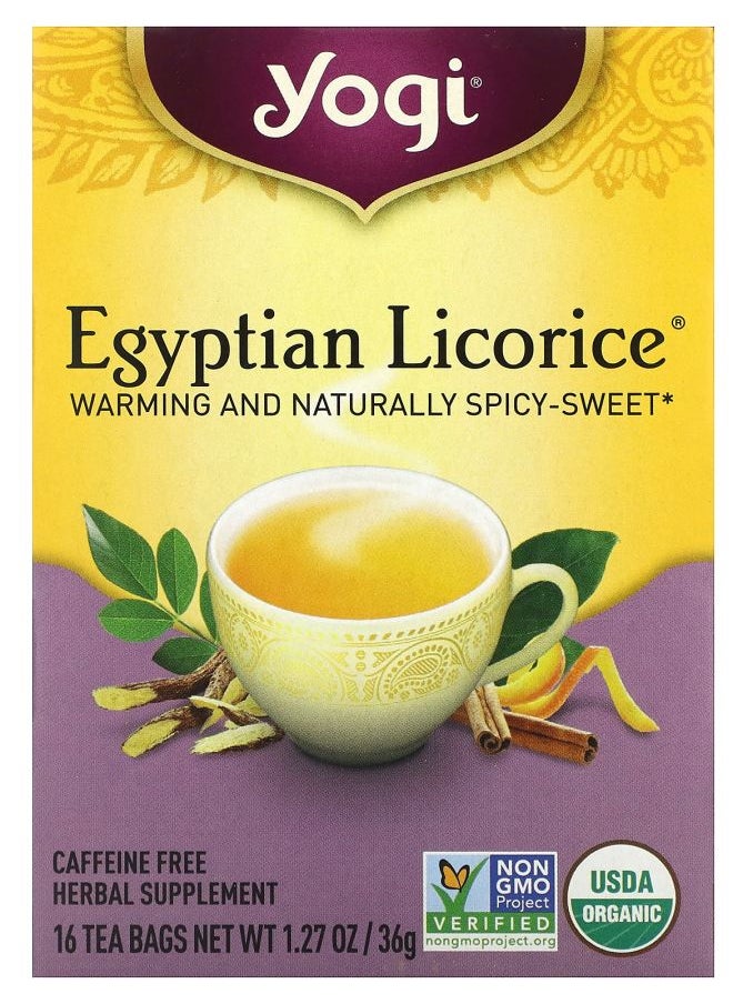 Yogi Tea Egyptian Licorice Caffeine Free 16 Tea Bags 1.27 oz (36 g) 