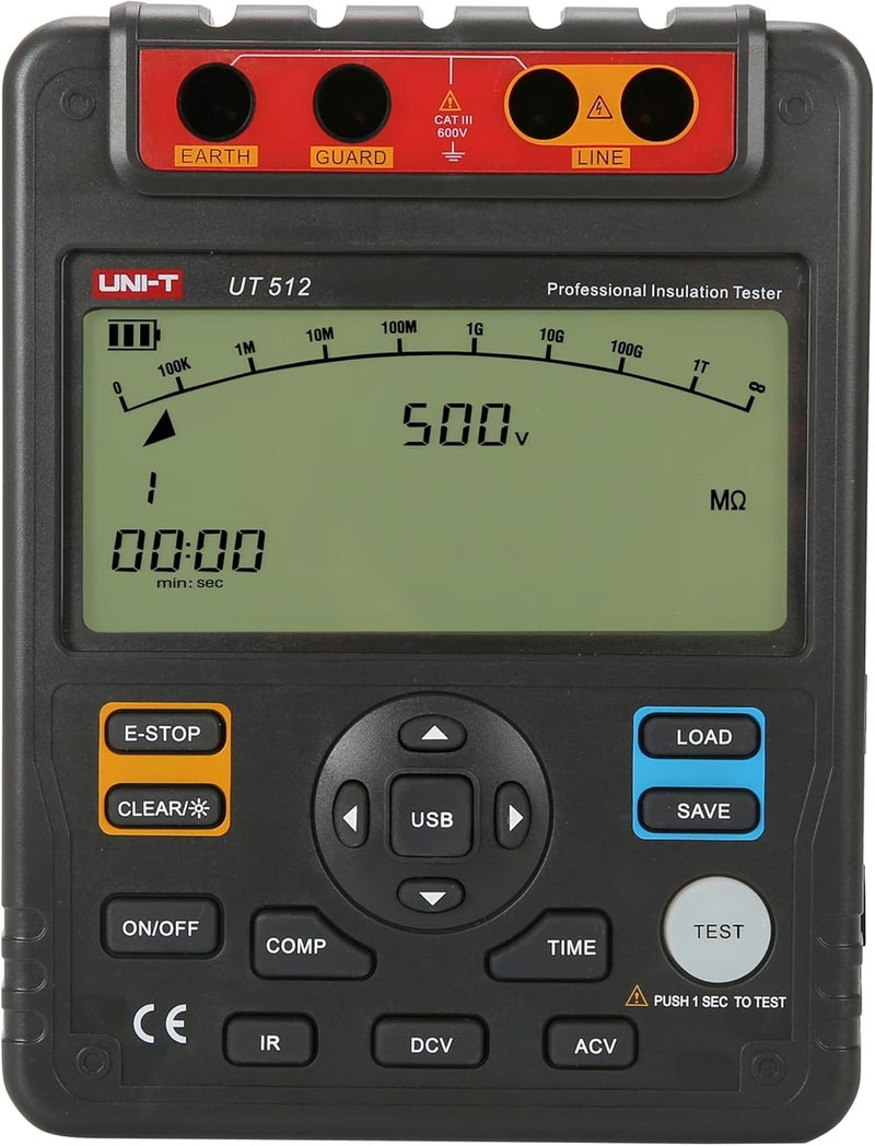 UNI-T UT512 Digital Insulation Resistance Tester (500V to 2500V) - Image 1
