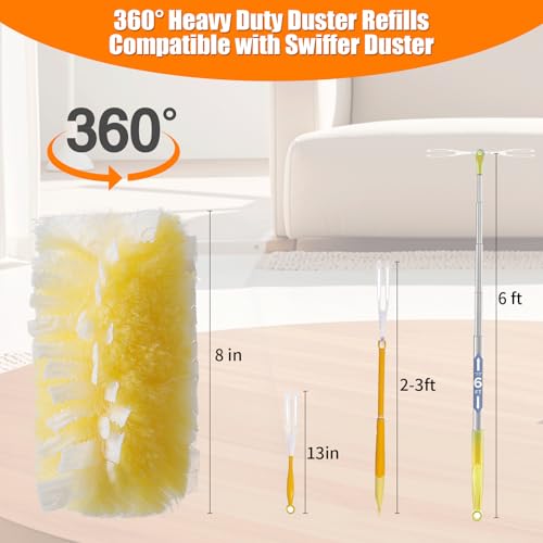 Senowi 50 Count 360 Heavy Duty Duster Refills Compatible with Swiffer Larger SizeExtra Thick Electrostatic Disposable dusters Refill for Electronics Furniture Blinds Ceiling Fans Unscented - Image 3