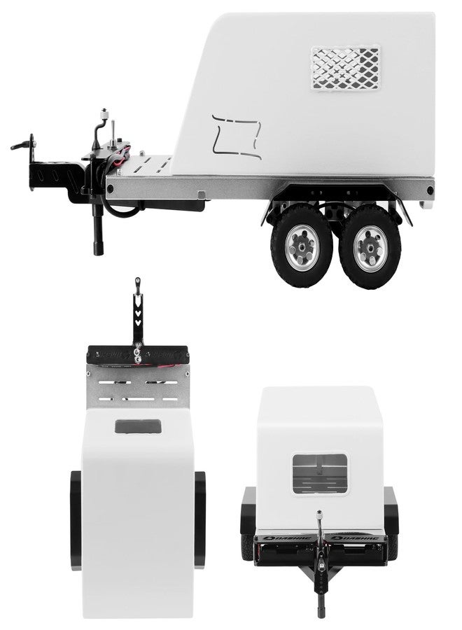 DashRC RC Trailer for Hauling Behind Car, RC Heavy Metal Van Crawler Scale Trailer Kit with Hitch and Taillight for 1/18 TRX4M Ascent 18 FCX18 and 1/24 SCX24 FCX24 RC Crawler Upgrades - Image 2