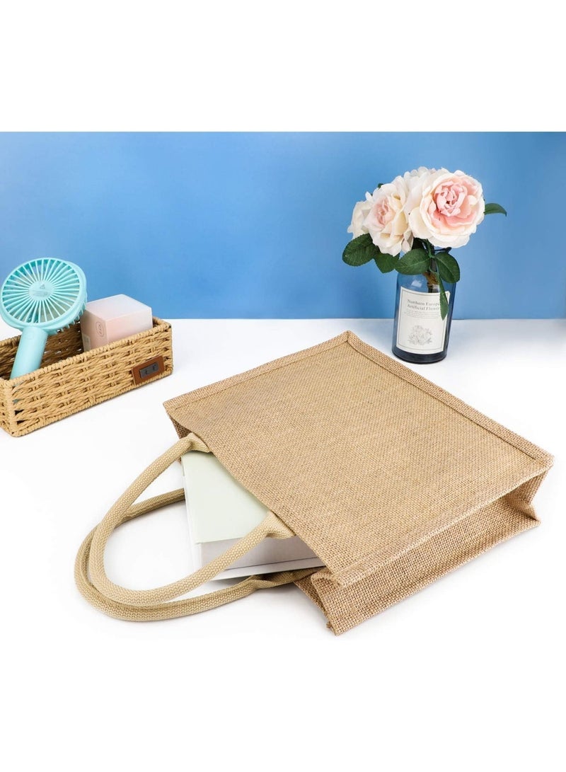 حقيبة تسوق من الجوت، حقيبة واحدة في كل عبوة. حقيبة هدايا قابلة لإعادة الاستخدام مصنوعة من قماش الجوت ومجهزة بمقابض. حقيبة تسوق فارغة، مناسبة لحفلات الزفاف، والتسوق النسائي، وحفلات توديع العزوبية، والرحلات الشاطئية، والأنشطة اليدوية، وغيرها. - Image 4