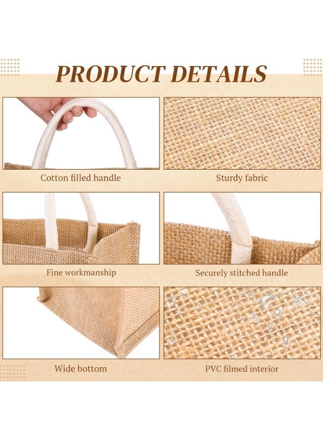 حقيبة تسوق من الجوت، حقيبة واحدة في كل عبوة. حقيبة هدايا قابلة لإعادة الاستخدام مصنوعة من قماش الجوت ومجهزة بمقابض. حقيبة تسوق فارغة، مناسبة لحفلات الزفاف، والتسوق النسائي، وحفلات توديع العزوبية، والرحلات الشاطئية، والأنشطة اليدوية، وغيرها. - Image 5