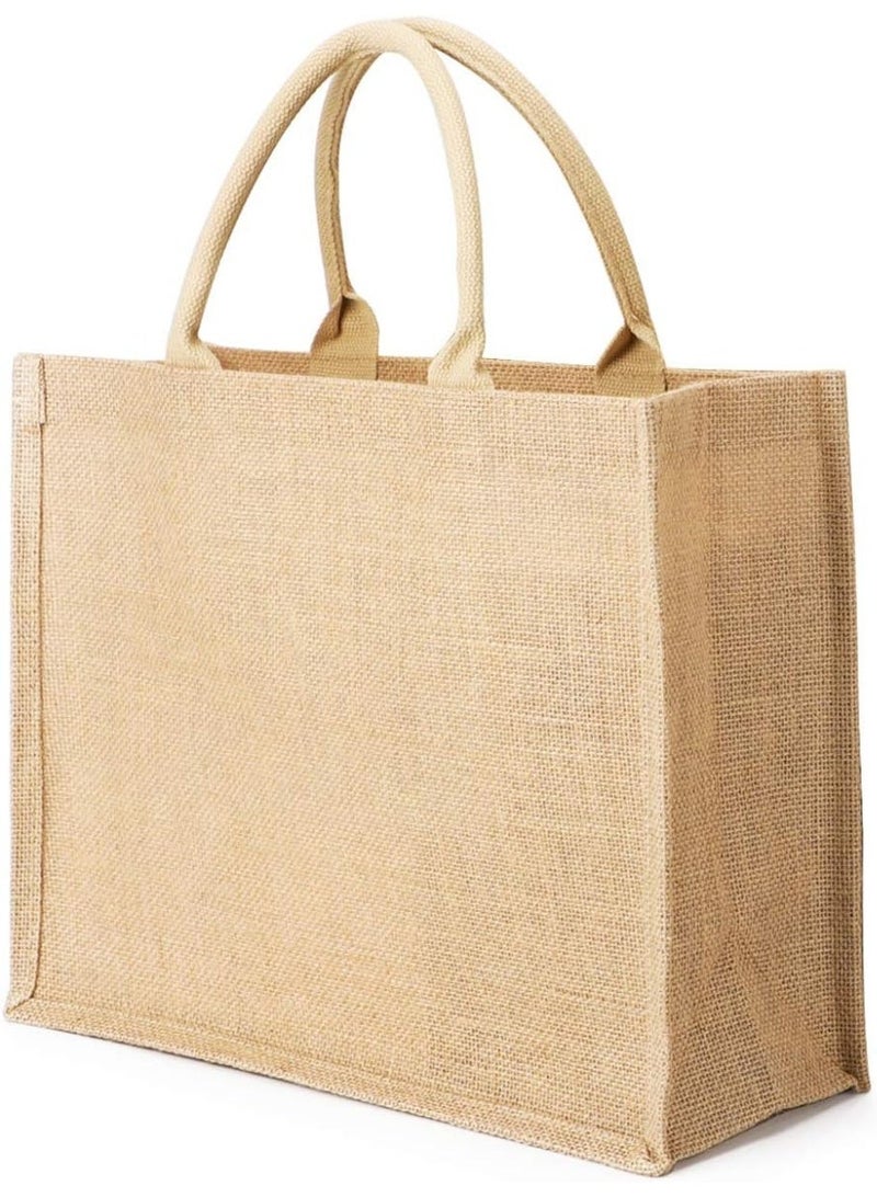 حقيبة تسوق من الجوت، حقيبة واحدة في كل عبوة. حقيبة هدايا قابلة لإعادة الاستخدام مصنوعة من قماش الجوت ومجهزة بمقابض. حقيبة تسوق فارغة، مناسبة لحفلات الزفاف، والتسوق النسائي، وحفلات توديع العزوبية، والرحلات الشاطئية، والأنشطة اليدوية، وغيرها. - Image 3