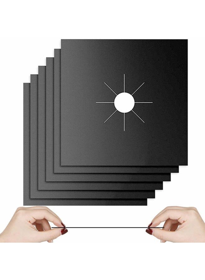 HELESIN Gas Stove Burner Liners, 10 Pack Non-Stick Reusable Gas Range Protectors Stove Top Covers for Gas Burners Heat-resistant,Double Thickness, Dishwasher Safe 10.6”x10.6” - Image 1