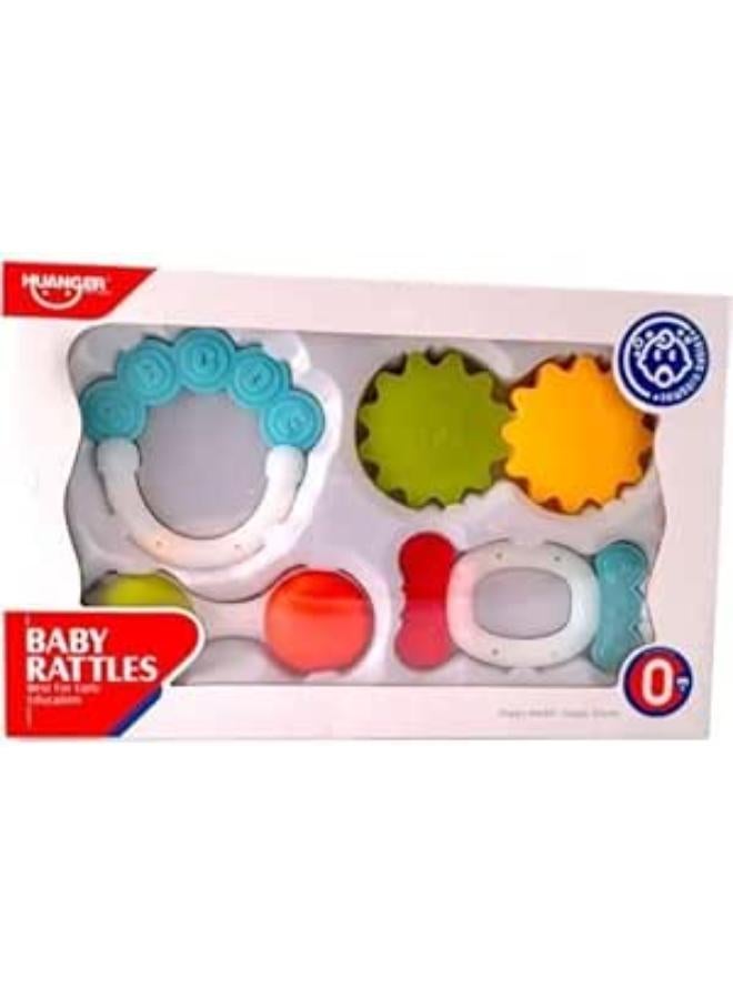 مجموعة خشخيشة أطفال بلاستيكية إبداعية تحتوي على أشكال لطيفة متعددة وتصميمات مثيرة للاهتمام تناسب الطفل، مجموعة من 4 قطع - متعدد الألوان