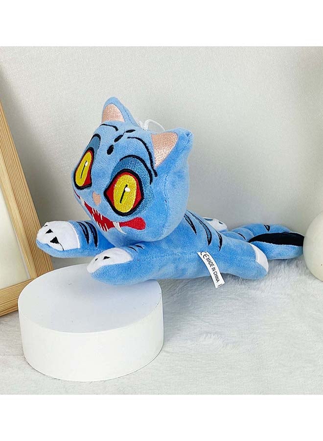 KPop Demon Hunters Tora Blitzpaw Stretch & Snooze Edition Plush 25 cm Blue Tiger Mascot, Soft Chibi Plush Toy, Cute Laying Pose, 93g Lightweight Plushie for Kids & Anime Fans - Image 1