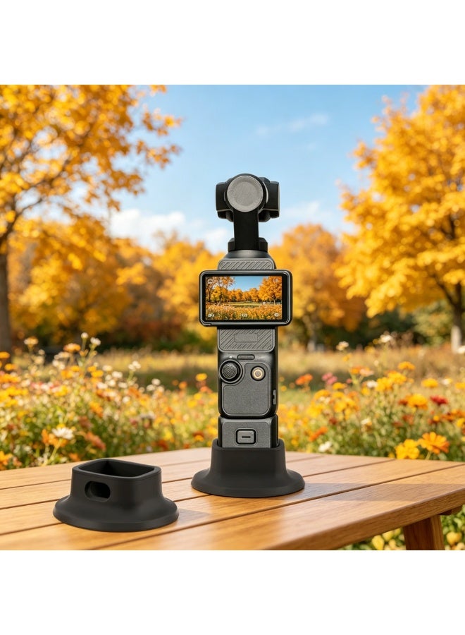 Soft Rubber Non-Slip Desktop Stand for Dji Osmo Pocket 3, Lightweight and Compact, Osmo Pocket 3 Desktop Mounting Accessory (Black) - Image 4