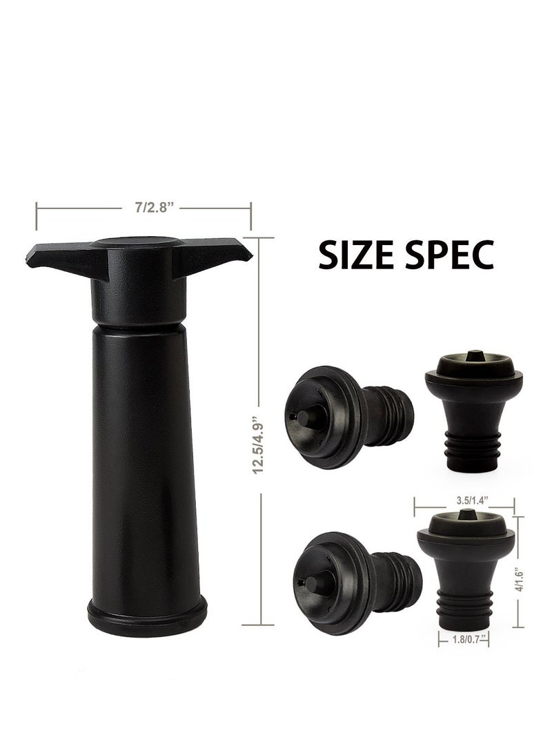 Wine Preservation Pump with 4 Vacuum Stoppers Easy to Use Black Wine Saver Set  - Image 5