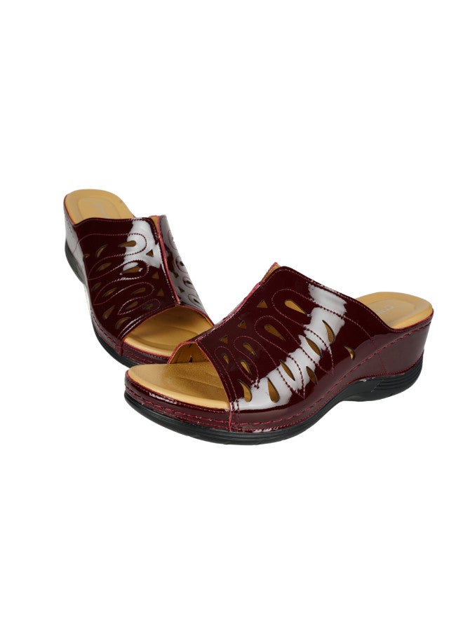 Michelle Morgan 092-2702 Michelle Morgan Ladies Wedge Heel Sandals 2407-2 Bordo - Image 2