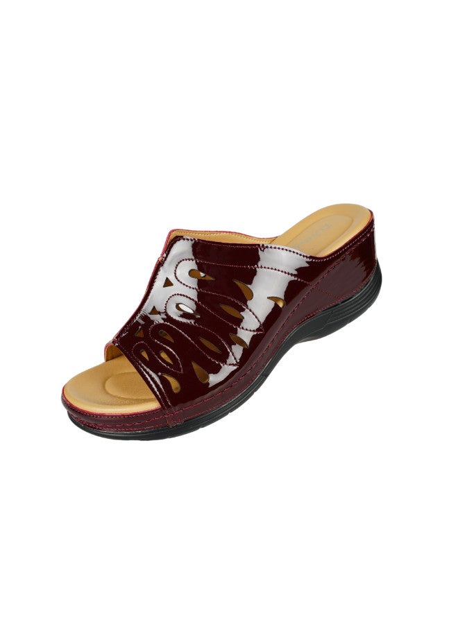 Michelle Morgan 092-2702 Michelle Morgan Ladies Wedge Heel Sandals 2407-2 Bordo - Image 3
