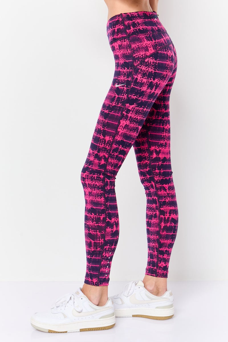 Nike Women Dri Fit Allover Print Running Tights, Multicolor - Image 2