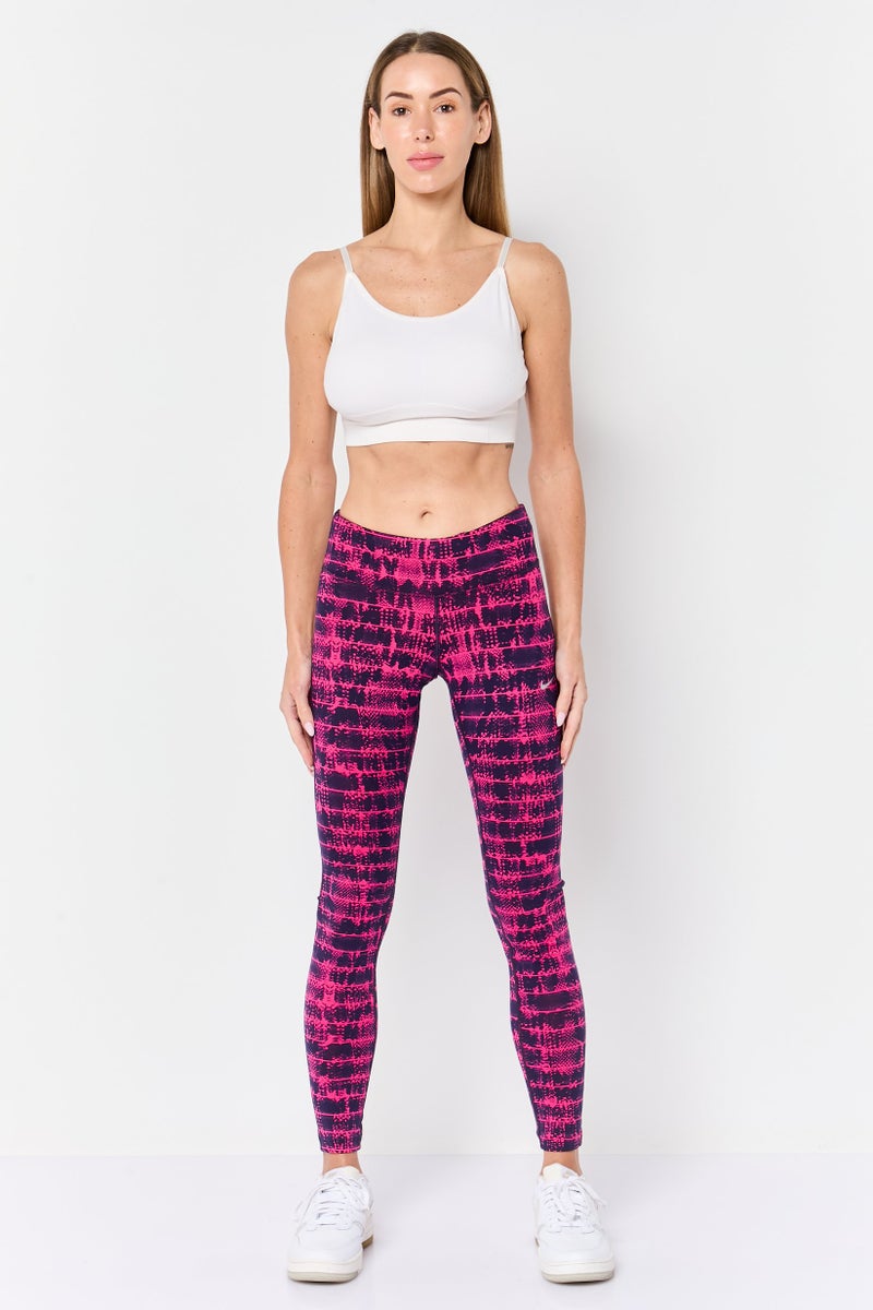 Nike Women Dri Fit Allover Print Running Tights, Multicolor - Image 4