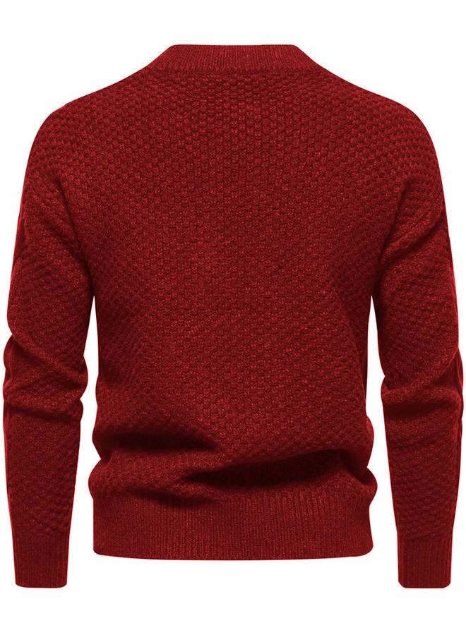 Take Two Burgundy Cable Knit Sweater - Image 3