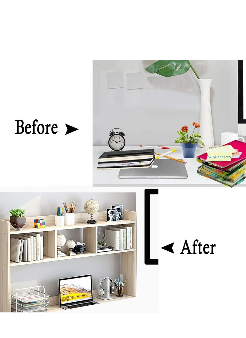 ZUIHAO - Desk with Drawers Home Office Study Desk Computer Table Work Desk Corner Desk with Bookshelf Laptop 120 L 60 W 141.5 H cm WHITE - Image 1