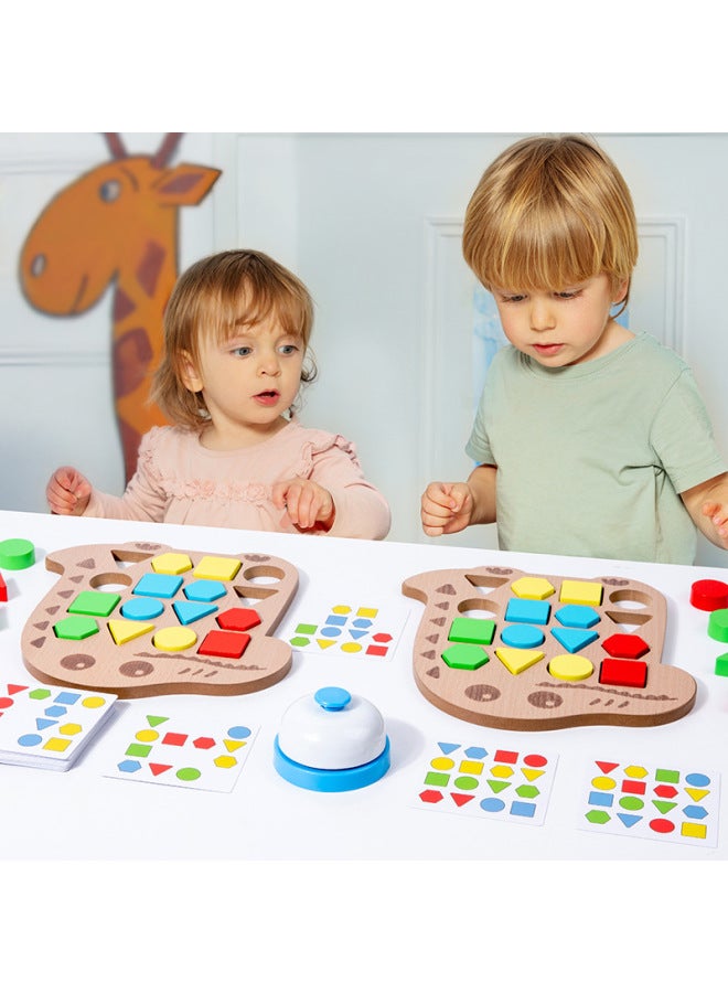 Enlightenment Early Education Educational Toys 3-6 Years Old Geometric Matching Montessori Education Parent-Child Interactive Battle Board Game-Color:Single Crocodile 0.4 (color Box) - Image 3