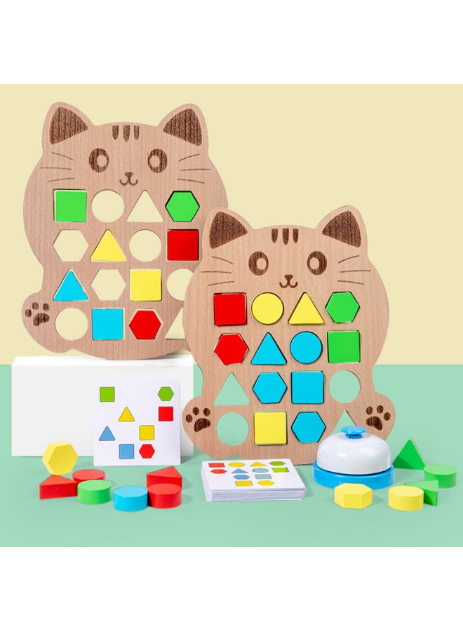 Enlightenment Early Education Educational Toys 3-6 Years Old Geometric Matching Montessori Education Parent-Child Interactive Battle Board Game-Color:Single Crocodile 0.4 (color Box) - Image 2