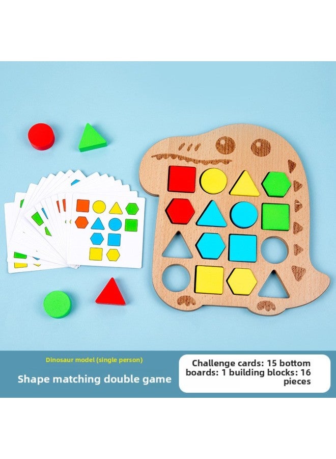 Enlightenment Early Education Educational Toys 3-6 Years Old Geometric Matching Montessori Education Parent-Child Interactive Battle Board Game-Color:Single Crocodile 0.4 (color Box) - Image 1