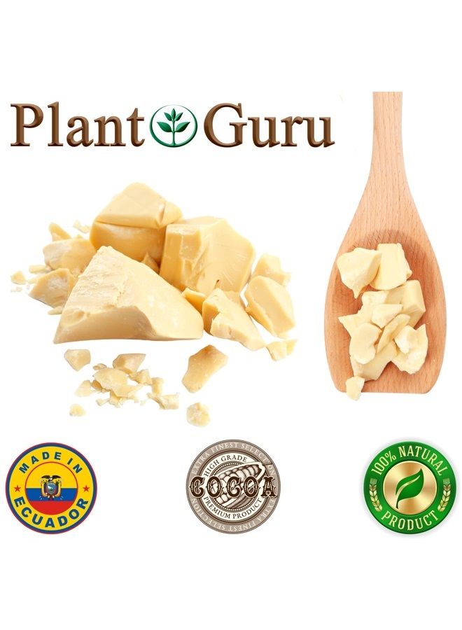 Plant Guru زبدة الكاكاو الخام 5 أرطال - 100% طبيعية نقية غير مكررة من حبوب الكاكاو Arriba Nacional، رائعة لصنع الشوكولاتة، الصابون، بلسم الشفاه ومرطب للبشرة لصنع زبدة الجسم 80 أونصة (عبوة من 1) - Image 5