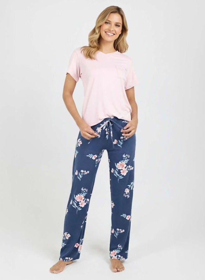 REALESSENTIALS Women's Long Sleeve Pajama Sets Ladies Soft Winter Fall Sleepwear Pajamas Clothes Loungewear Long Sleeve Tops Pants Bottoms Fall Warm Silky Pj Sets for Women, Set 2, XS, Pack of 2 - Image 2