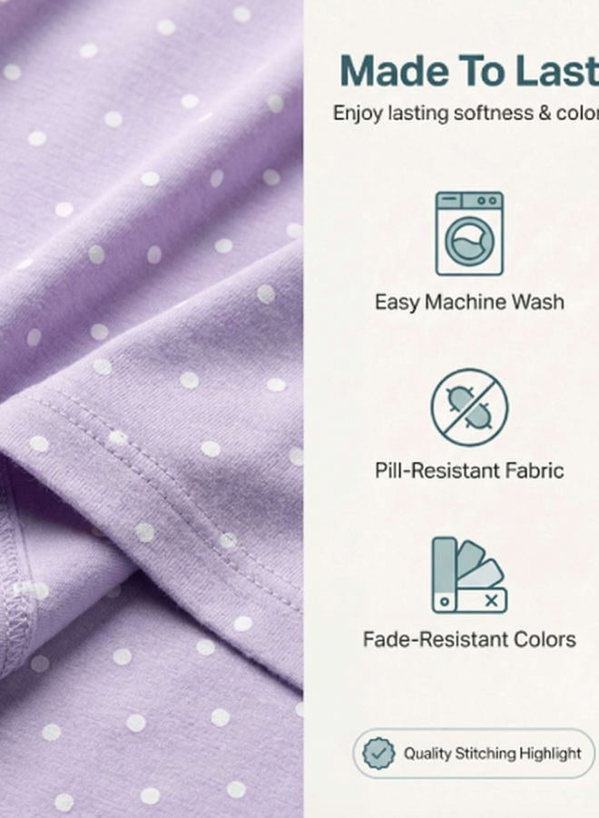 REALESSENTIALS Women's Long Sleeve Pajama Sets Ladies Soft Winter Fall Sleepwear Pajamas Clothes Loungewear Long Sleeve Tops Pants Bottoms Fall Warm Silky Pj Sets for Women, Set 2, XS, Pack of 2 - Image 3