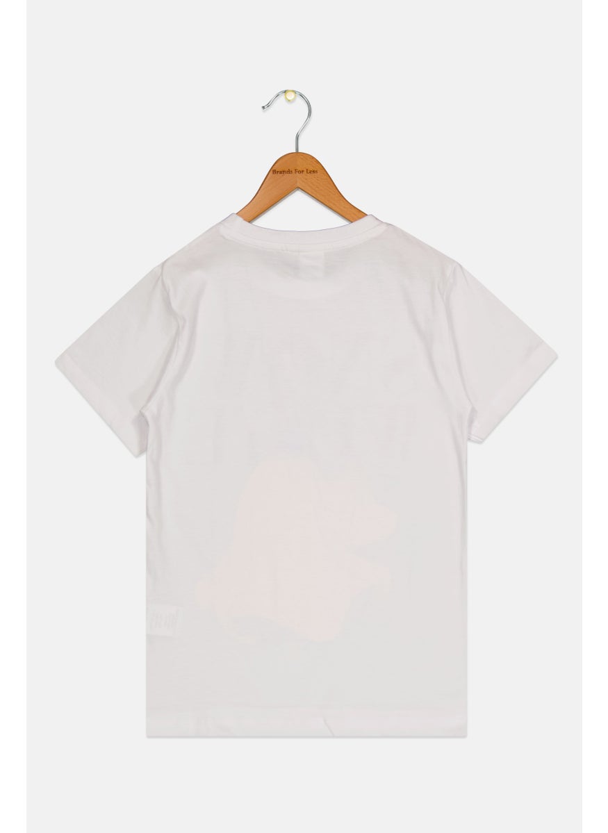 Disney Princess Kids Girl Short Sleeve Graphic Print T-Shirt, White Combo  - Image 2