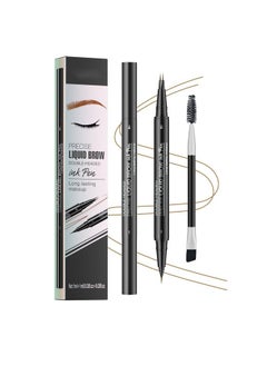 W3W Microblading Eyebrow Pencil,2-In-1 Dual-Ended Eyebrow Pen With 2 Tip Brow Pen And Precise Brush-Tip,Brow Pen For Natural Waterproof And Long-Lasting Brows (Dark Brown)  - Image 1