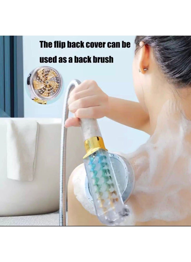 kankin mart kankin Fan Hand Shower for Bathroom HighPressure Water Saving Shower Handheld Shower 360 Rotating Water Shower Head with 1 MTR SS Tube And Wall Hook Pause Switch Turbocharged MULTICOLOURS  - Image 3