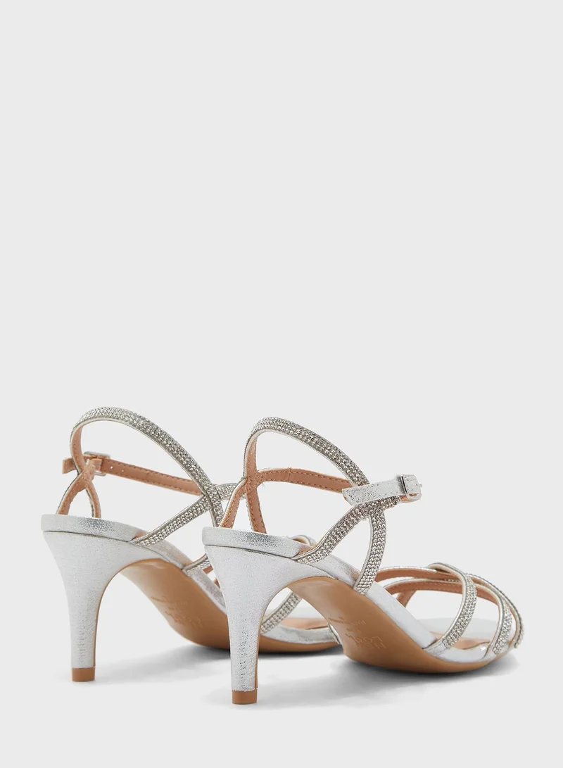 NEW LOOK Diamante Mid Heel Sandals