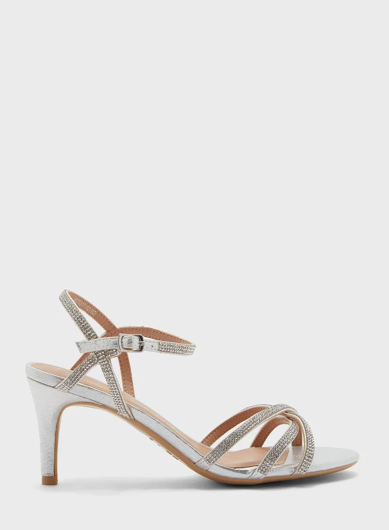 NEW LOOK Diamante Mid Heel Sandals