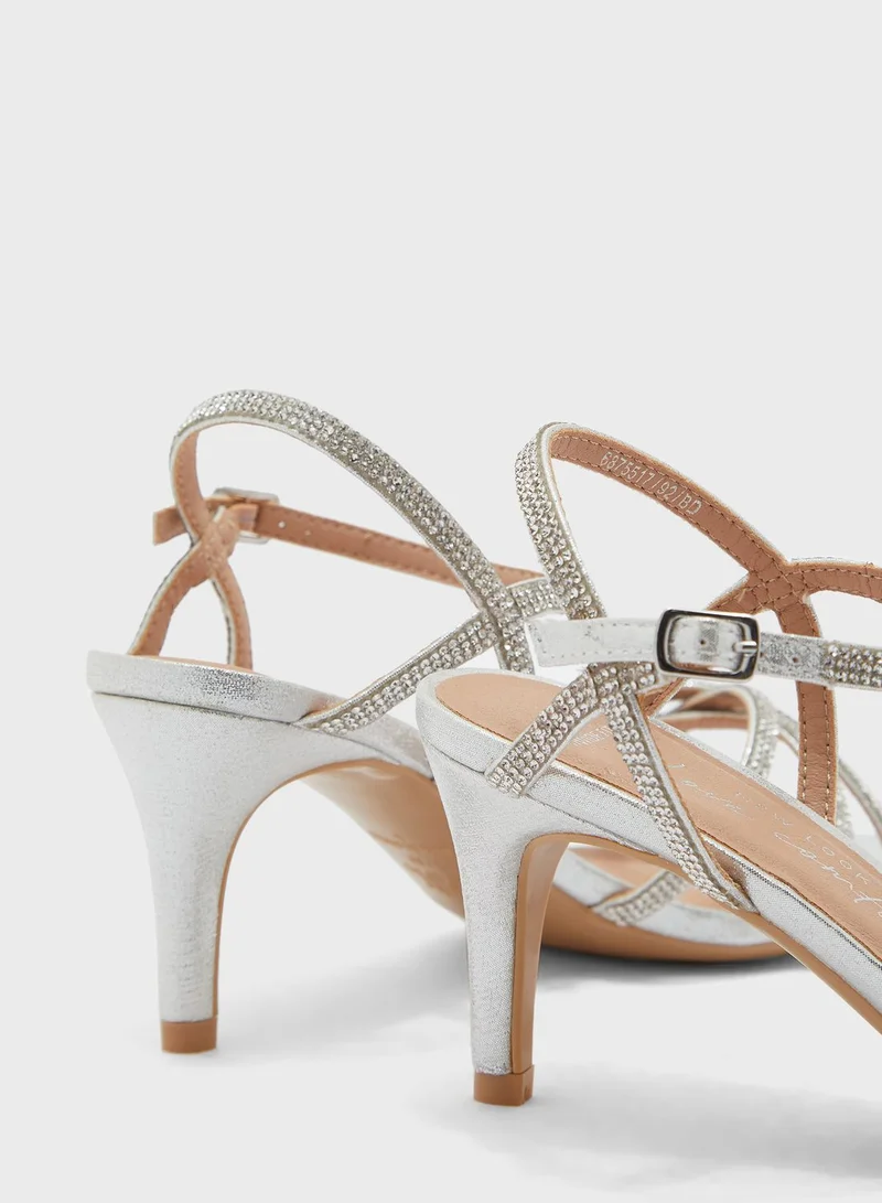 NEW LOOK Diamante Mid Heel Sandals