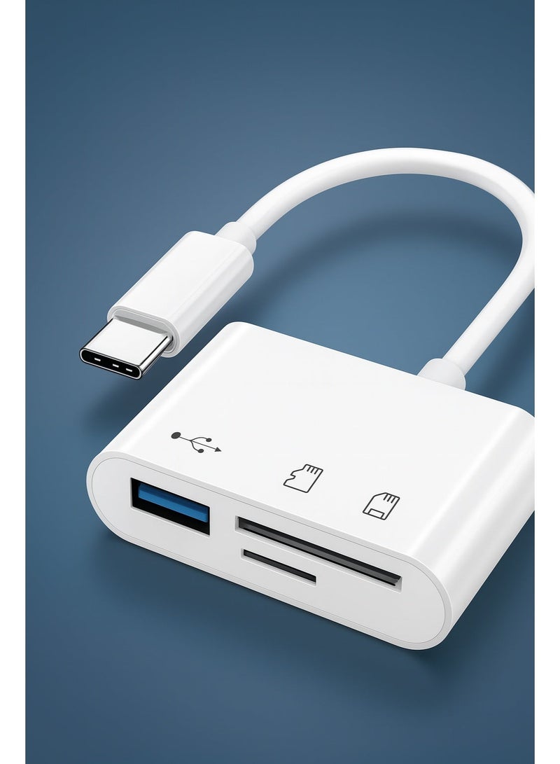Bright Type-C 3-in-1 Adapter with USB 3.0, SD & Micro SD Card Reader – High-Speed Data Transfer - Image 5