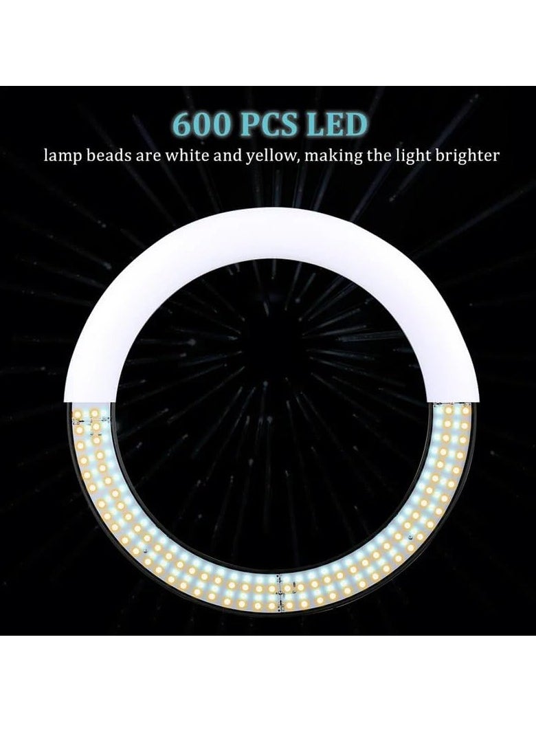 ماركة غير محددة - رينج لايت RGB مقاس 56 سم بـ 3 حوامل موبايل – إضاءة متعددة الألوان وتصميم عملي للتصوير والفيديو – أسود - Image 1